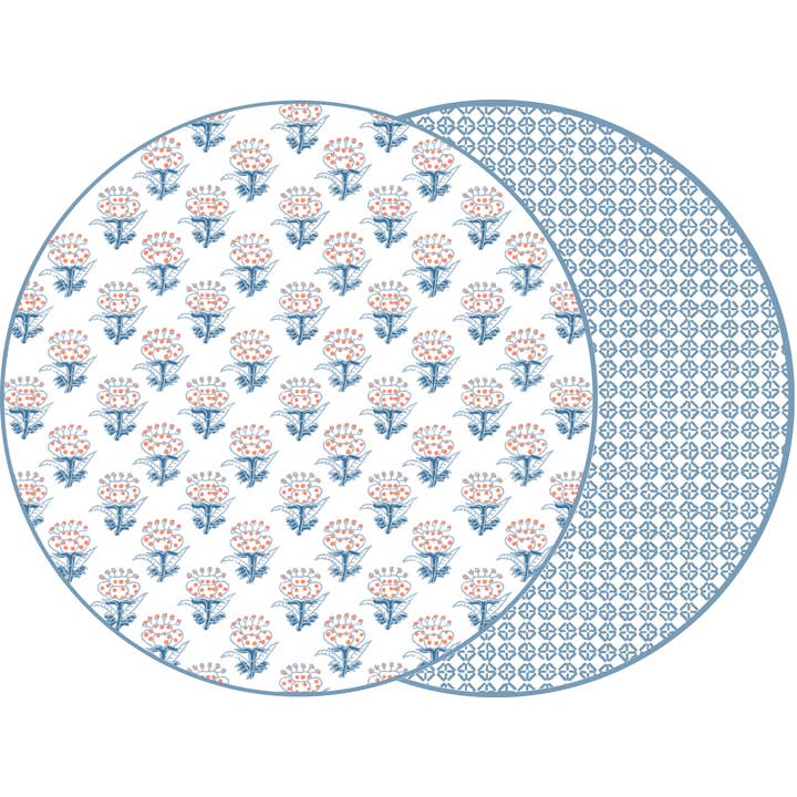 RONDE TWEEZIJDIGE PLACEMAT PETITE FLEUR voor wholesale door Holly Stuart Home