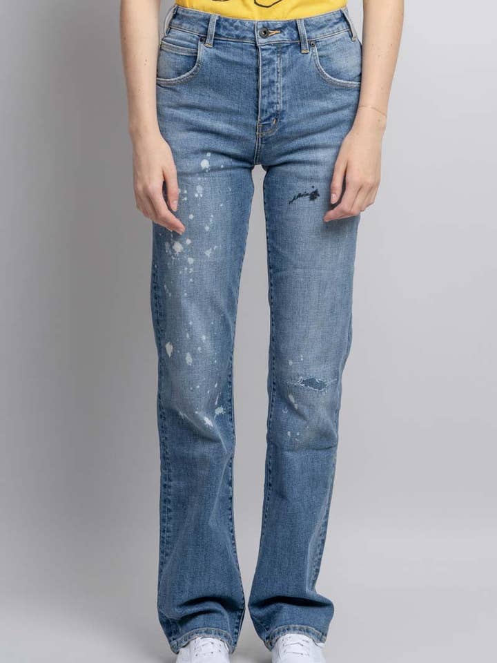 HENLEY - Light Wash Paint for wholesale by Neon Denim Brand