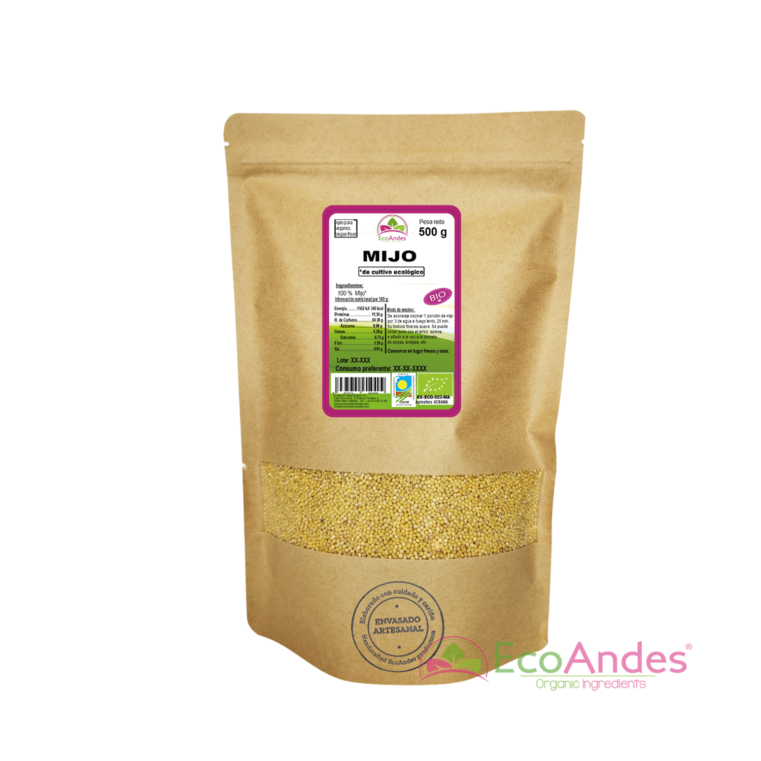 ECOANDES - Venta al por mayor Cereales de desayuno - Mijo 500g - BIO0