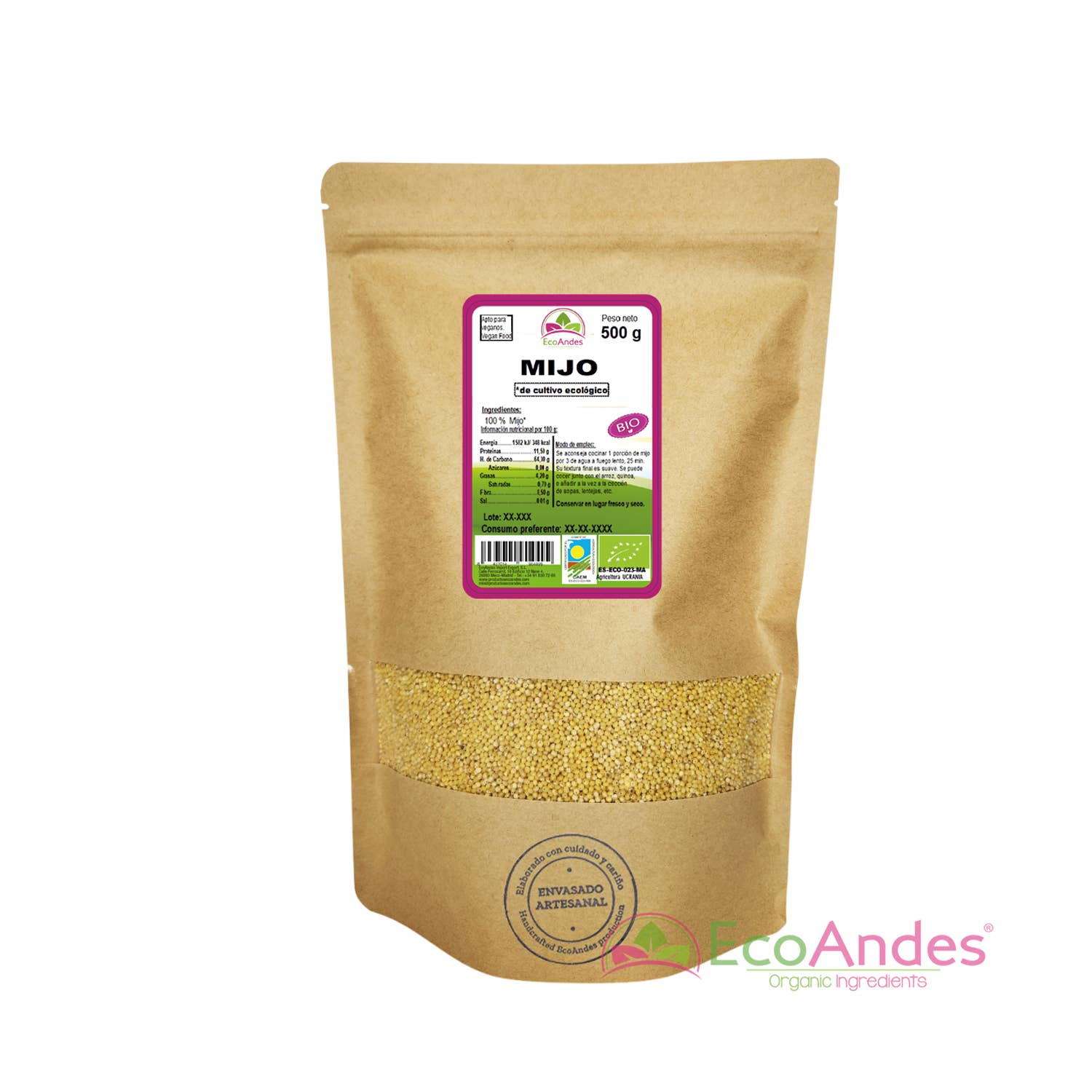 ECOANDES - Wholesale Breakfast Cereal - Millet 500g - BIO