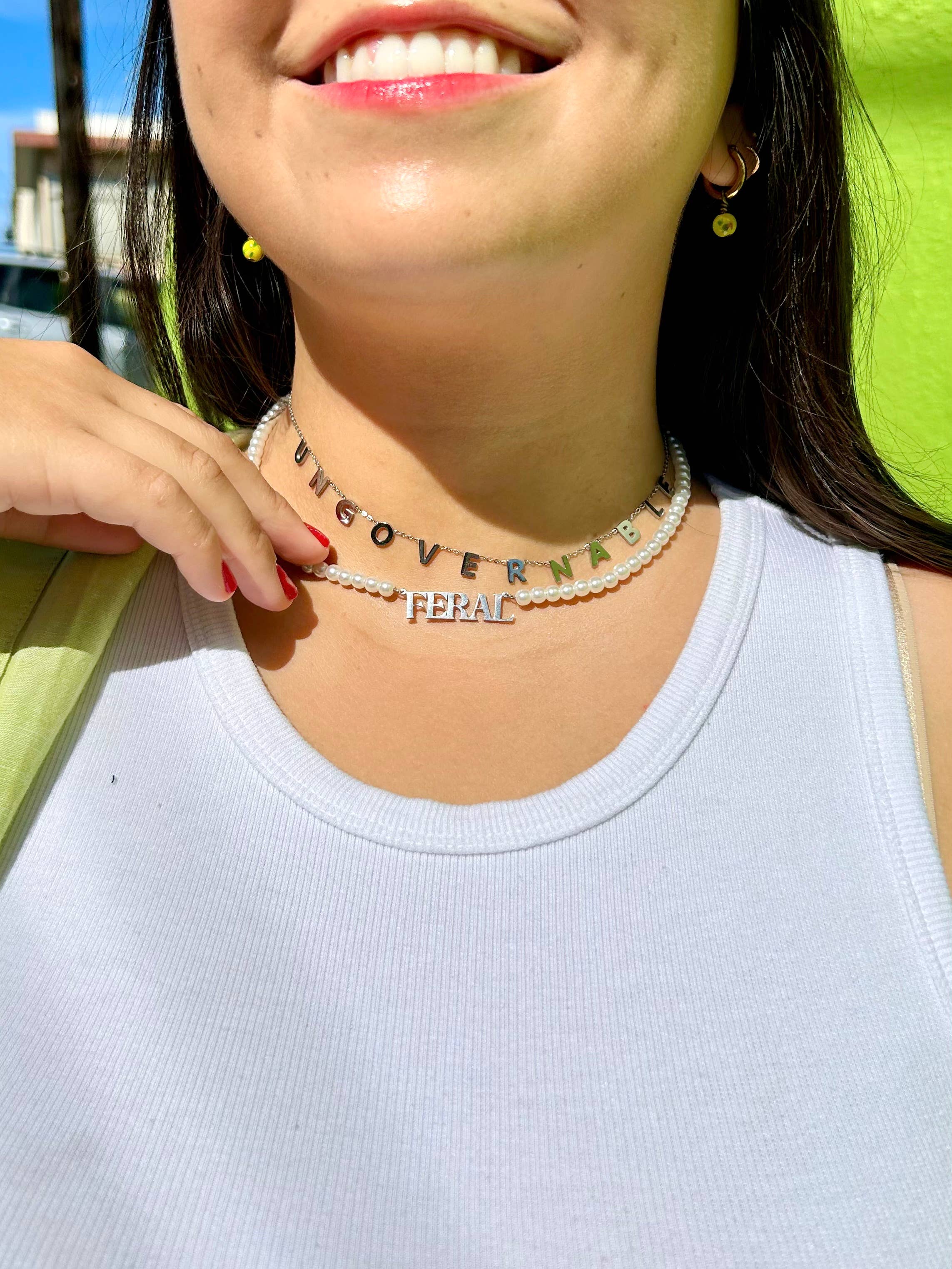 The Peach Fuzz – Colar pingente/pendente por atacado – Colar Feral com Pérolas8