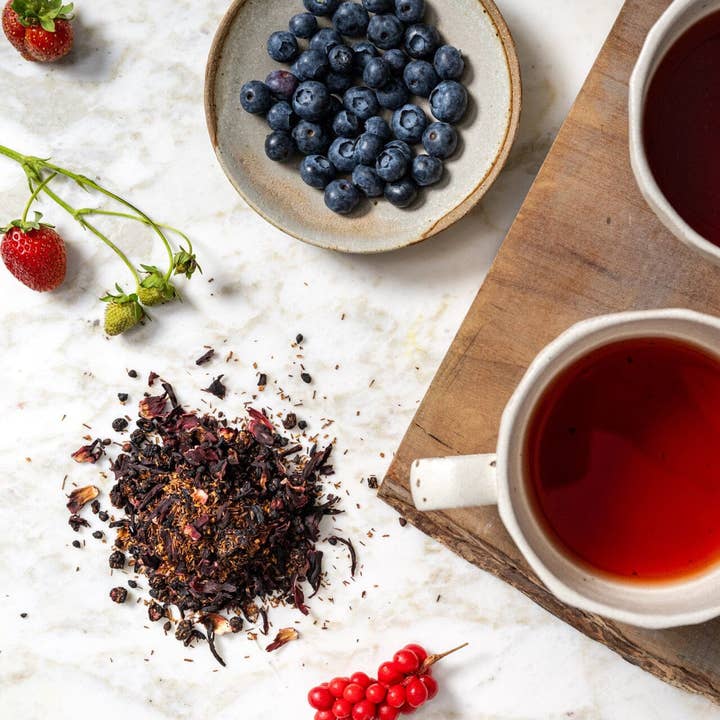 Rishi Tea & Botanicals - Wholesale Loose Tea - Blueberry Rooibos Organic Botanical Loose Tea Blend (4 oz)