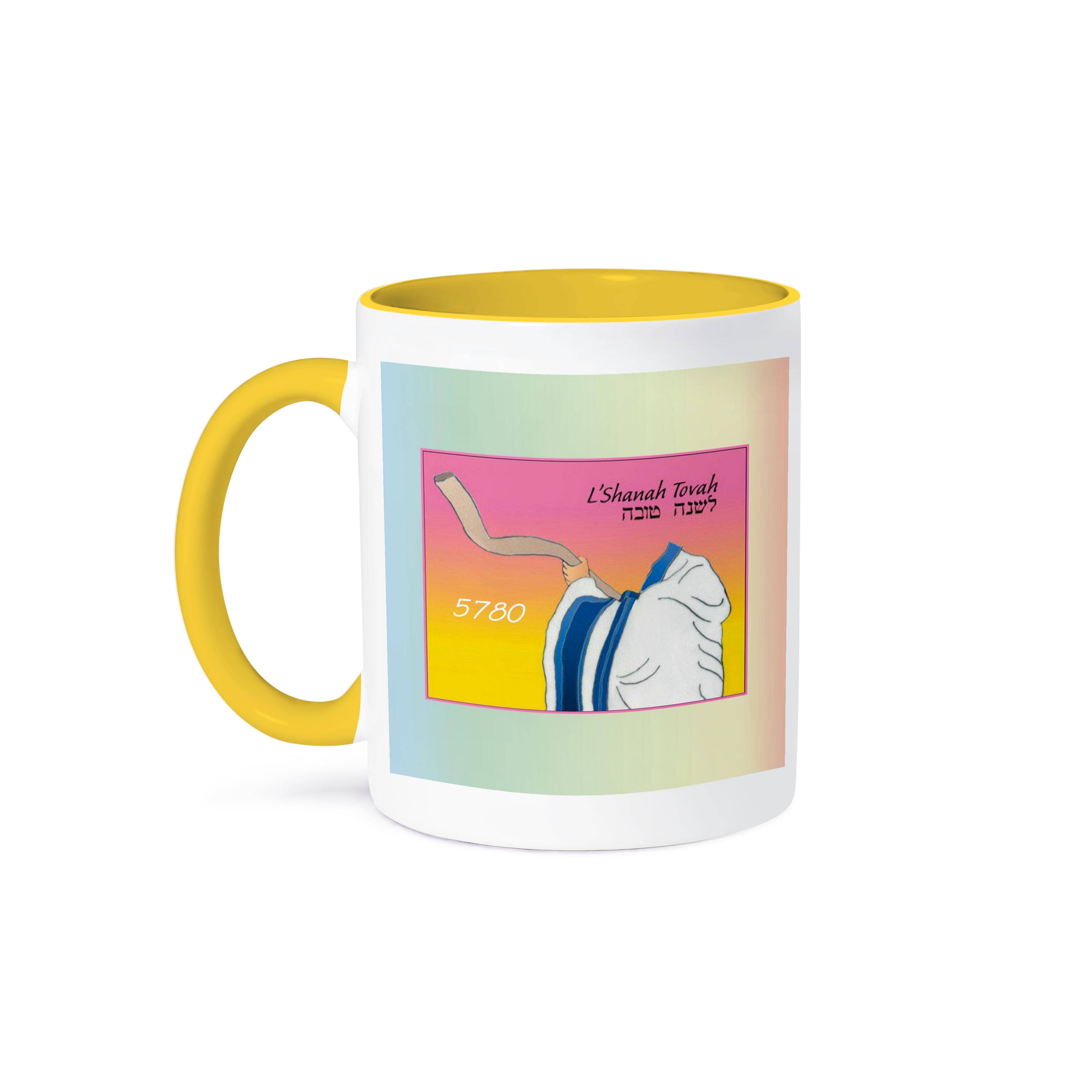 3dRose - Wholesale Coffee Mug - 3dRose, Image of Shofar Being Blown With Hebrew L Shana Tova And Year, Mug0