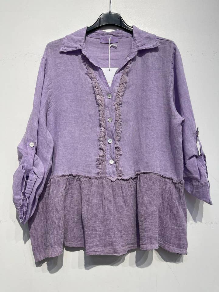 NOELINE - Wholesale Blouse - Women's - Linen and cotton blouse 07485