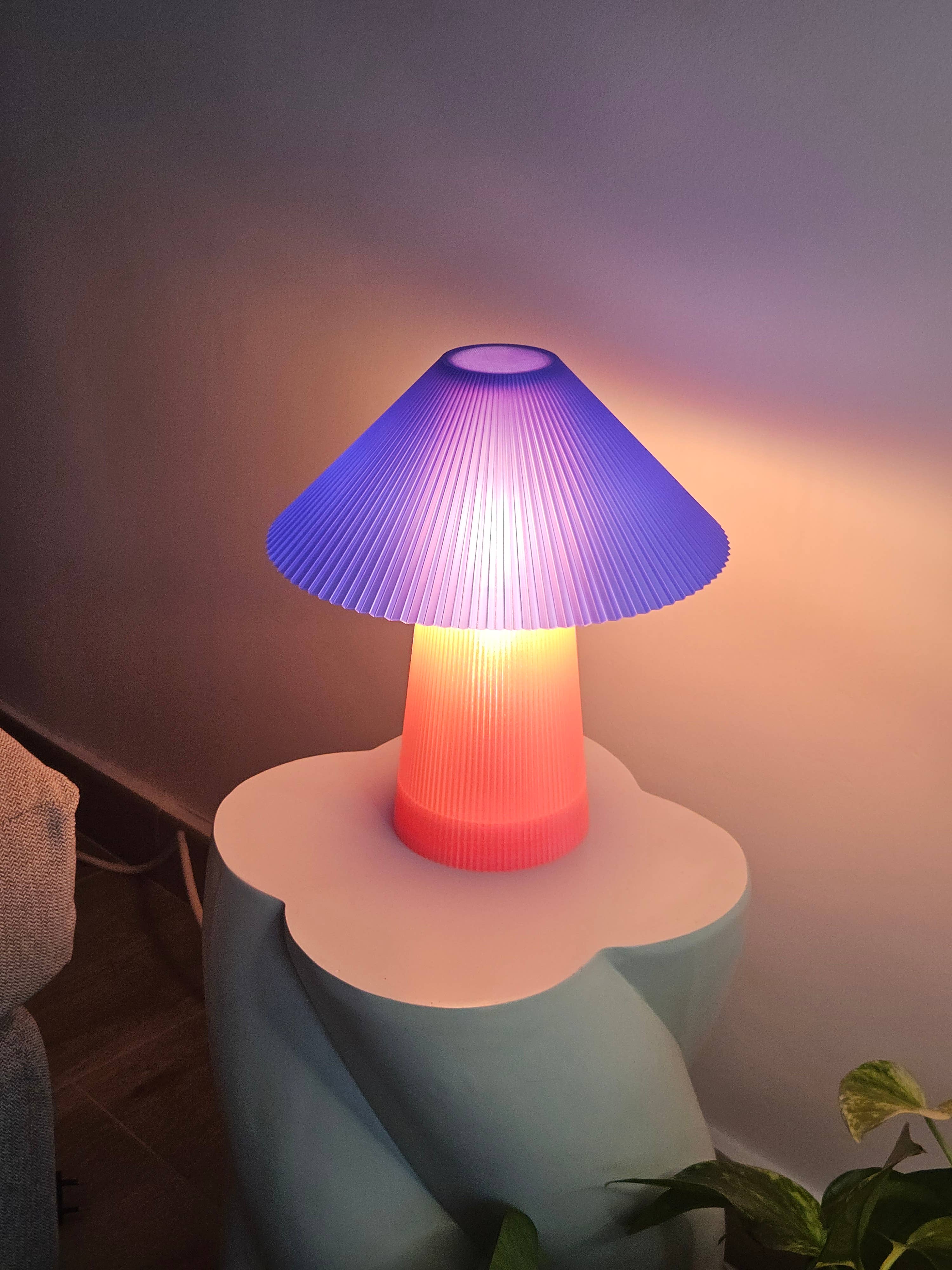 Coast Fig - Vendita all'ingrosso Lampada da scrivania/d'accento - Lampada da tavolo Straigt shroom (Rosa vibrante-Blu)4