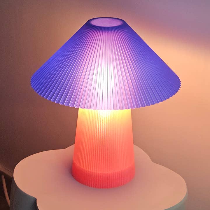Coast Fig - Wholesale Accent/Desk Lamp - Straight shroom Table Lamp (Vibrant Pink-Blue)4