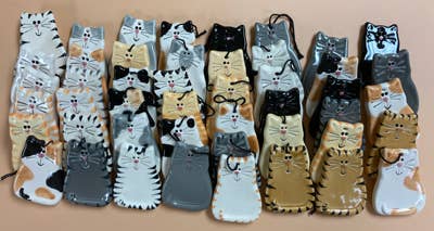 August Ceramics - Wholesale Ornament - Keramische kattenornamenten van 3": bestsellers2