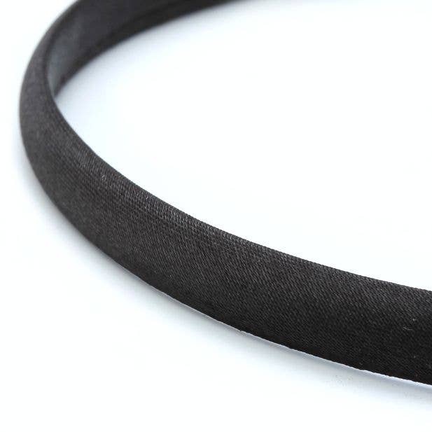Inca UK – wholesale Fashion headband – women's – 1cm Wide Black Satin Alicebands. Card of 22