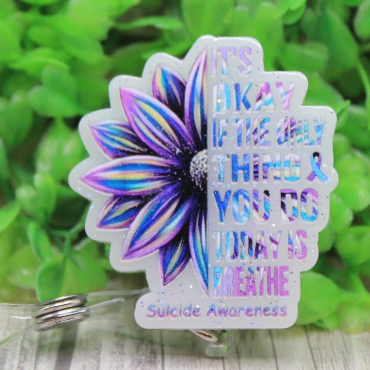 Suicide Awareness Badge/ID Holder Reel for wholesale by Hylidae Boutique