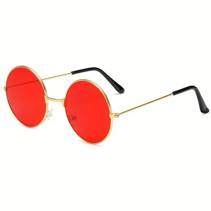 Syrrios Gifts LLC - Wholesale Sunglasses - Unisex - Retro Round Vintage Hippie Sunglasses Festival Rave Costume2