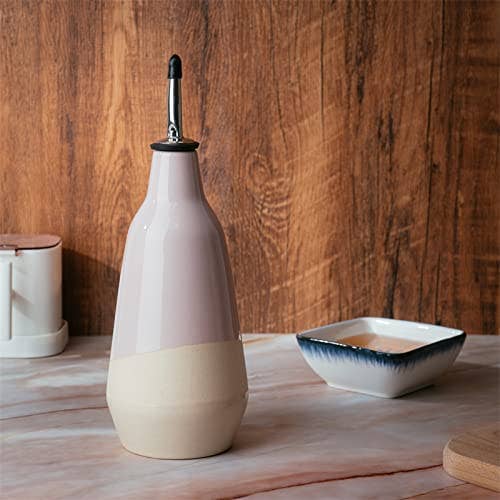 The Wine Savant /  Khen Glassware - Vendita all'ingrosso Dispenser olio/aceto - Gute Bottiglia in ceramica per olio d'oliva, 400 ml1