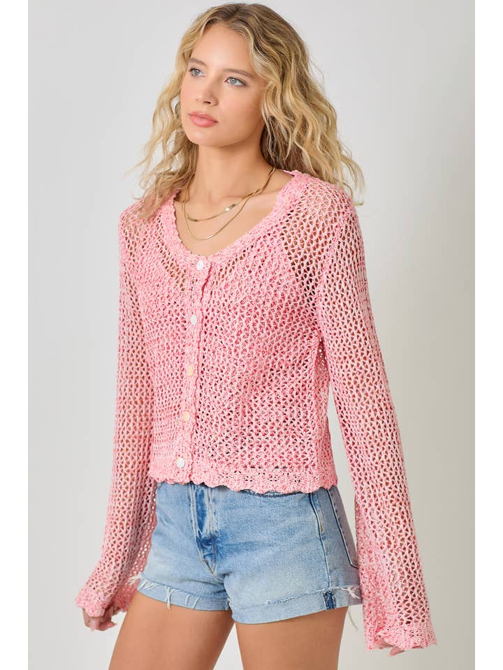Mystree - Wholesale Cardigan - Women's - 61100 Crochet Style Knit Cardigan 23