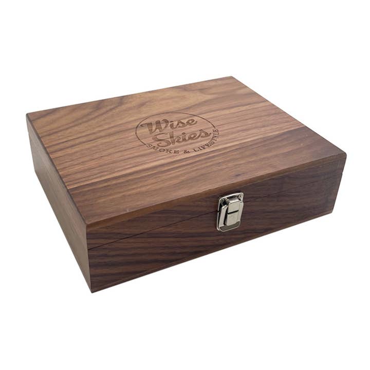SFW Trade – wholesale Decorative box – Deluxe Walnut Rolling Storage Box Accessory Gift Home 1