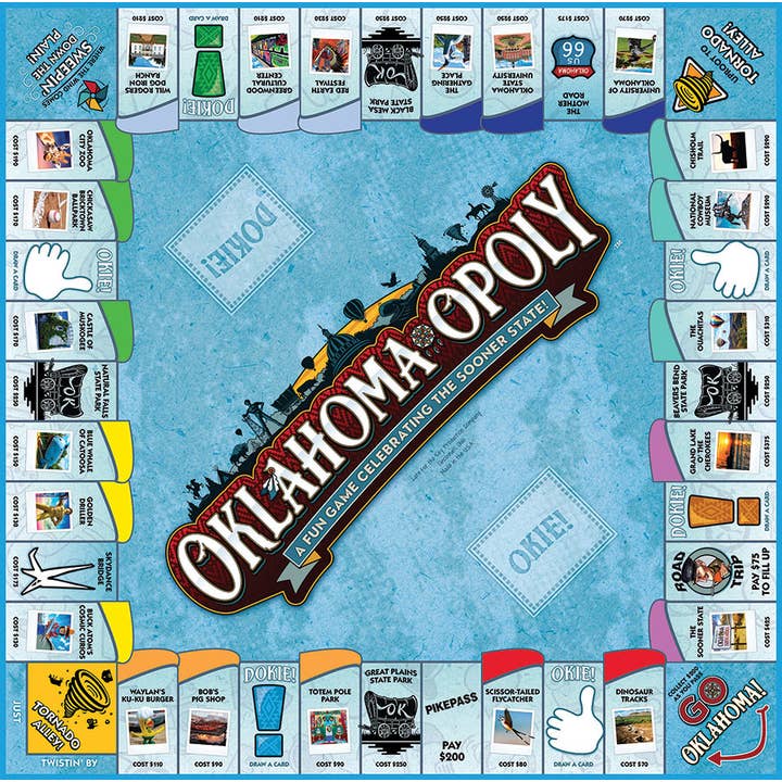 Outset Games and Cobble Hill Puzzles - Wholesale Board Game - Oklahoma-Opoly (state) Board Game1