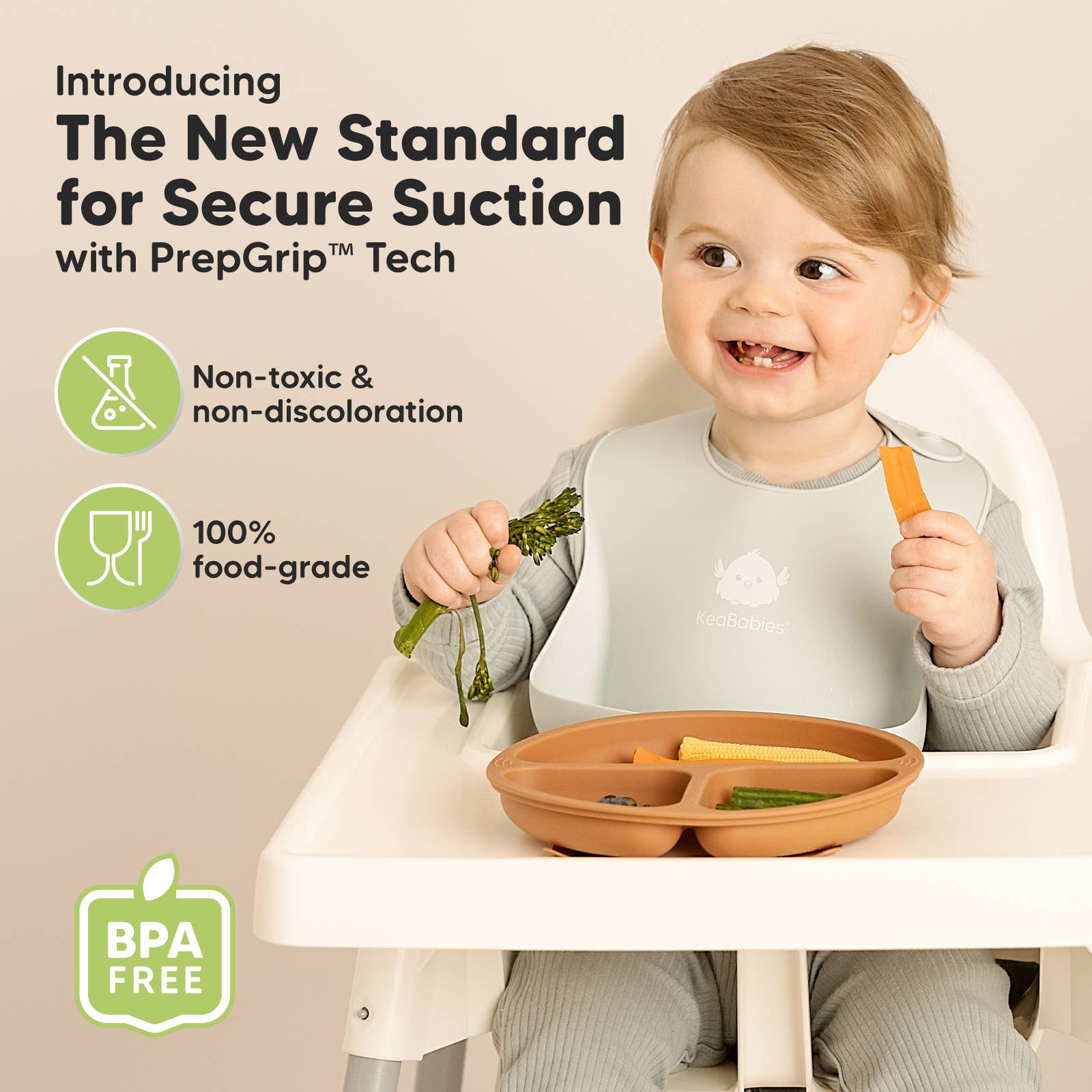 Terracotta 3-Pack Prep Suction Plates for Baby, BPA-Free Silicone Plate for wholesale on Faire1