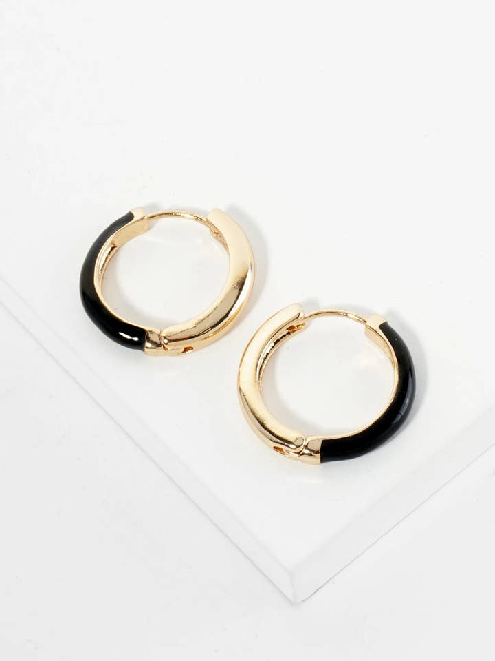 20Mm Enamel Huggie Hoop Earrings for wholesale by Wild Honey