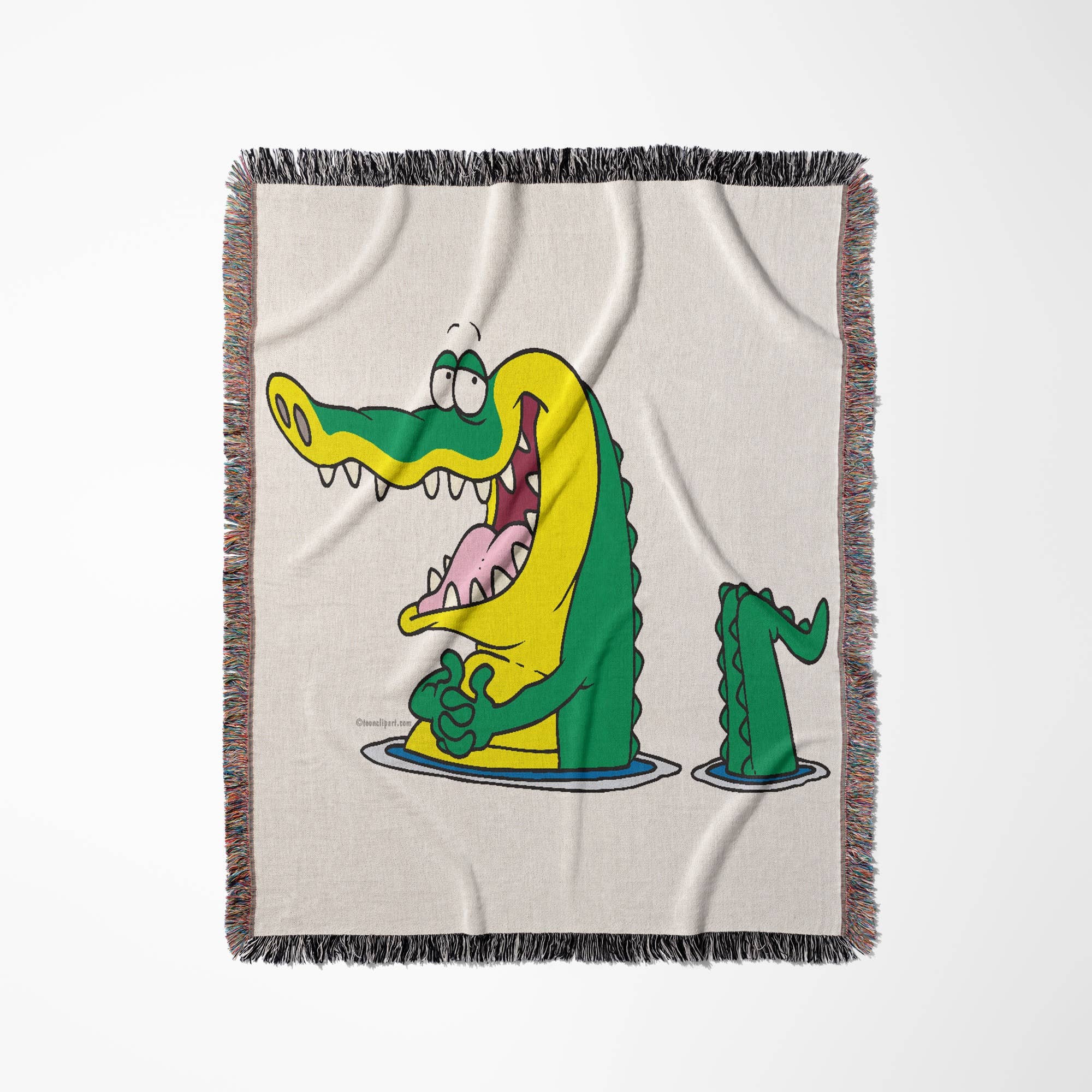 3dRose - Wholesale Throw Blanket - 3dRose, Silly Alligator Crocodile Cartoon Character, Blanket