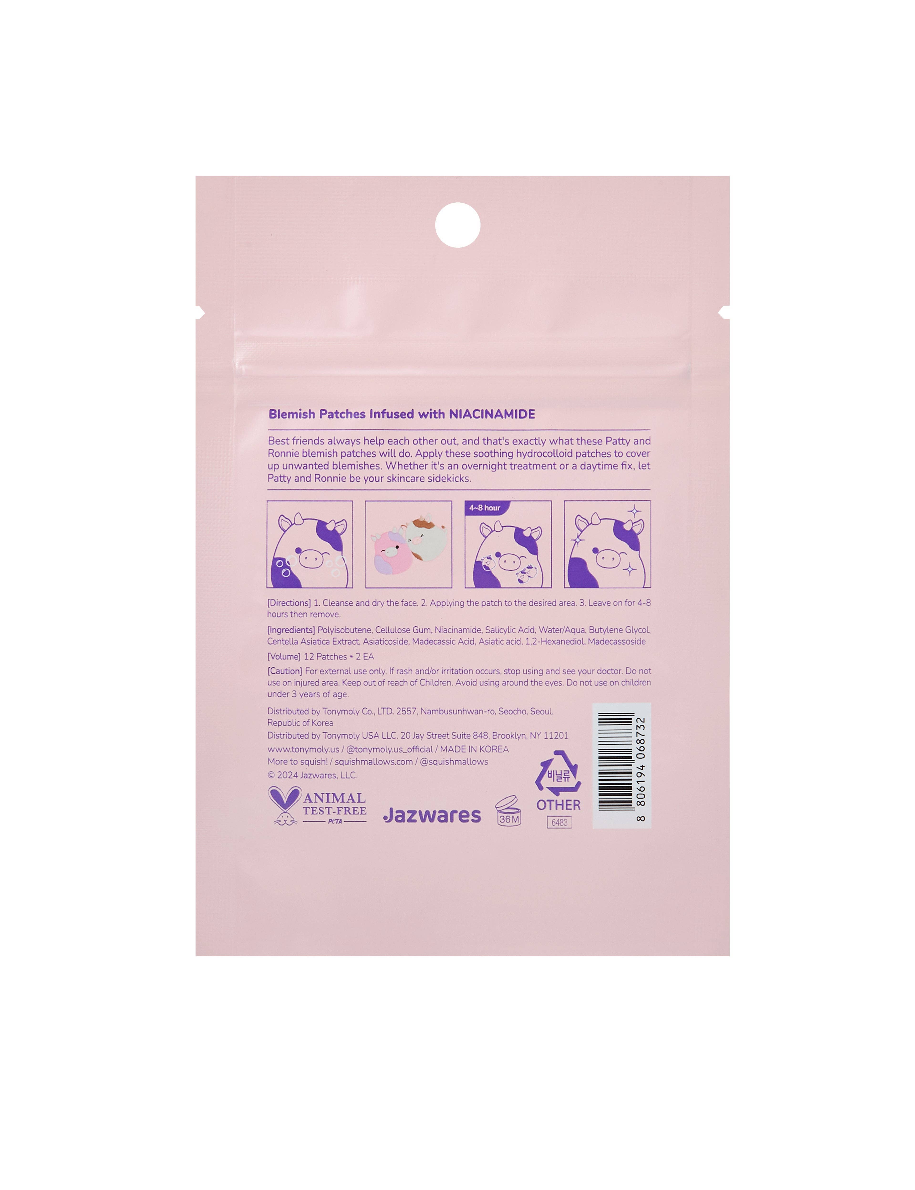 TONYMOLY - Wholesale Acne/Hydrocolloid Patch - Squishmallows x TONYMOLY Blemish Patches2