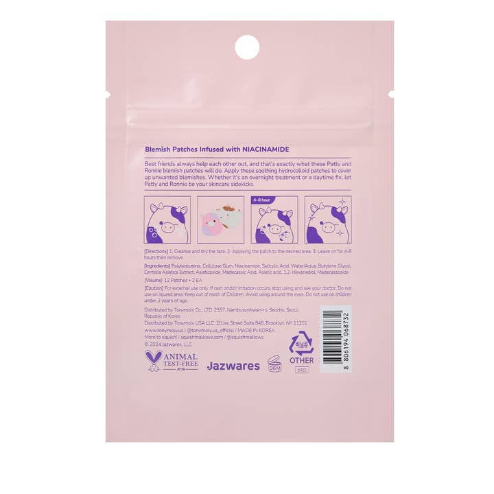 TONYMOLY - Wholesale Acne/Hydrocolloid Patch - Squishmallows x TONYMOLY Blemish Patches2
