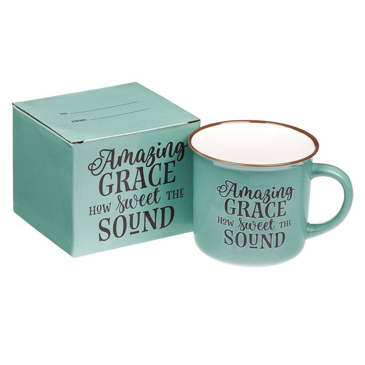 Christian Art Gifts - Vente Tasse à café - Mug Camp Vert/Blanc Amazing Grace1