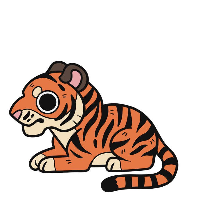 Alfinete de lapela em esmalte tigre por atacado de Rextooth Studios