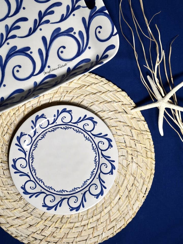 Blue Wave Indigo Song Bamboo Appetizer/Dessert/Salad Plate for wholesale by Bamboo Table