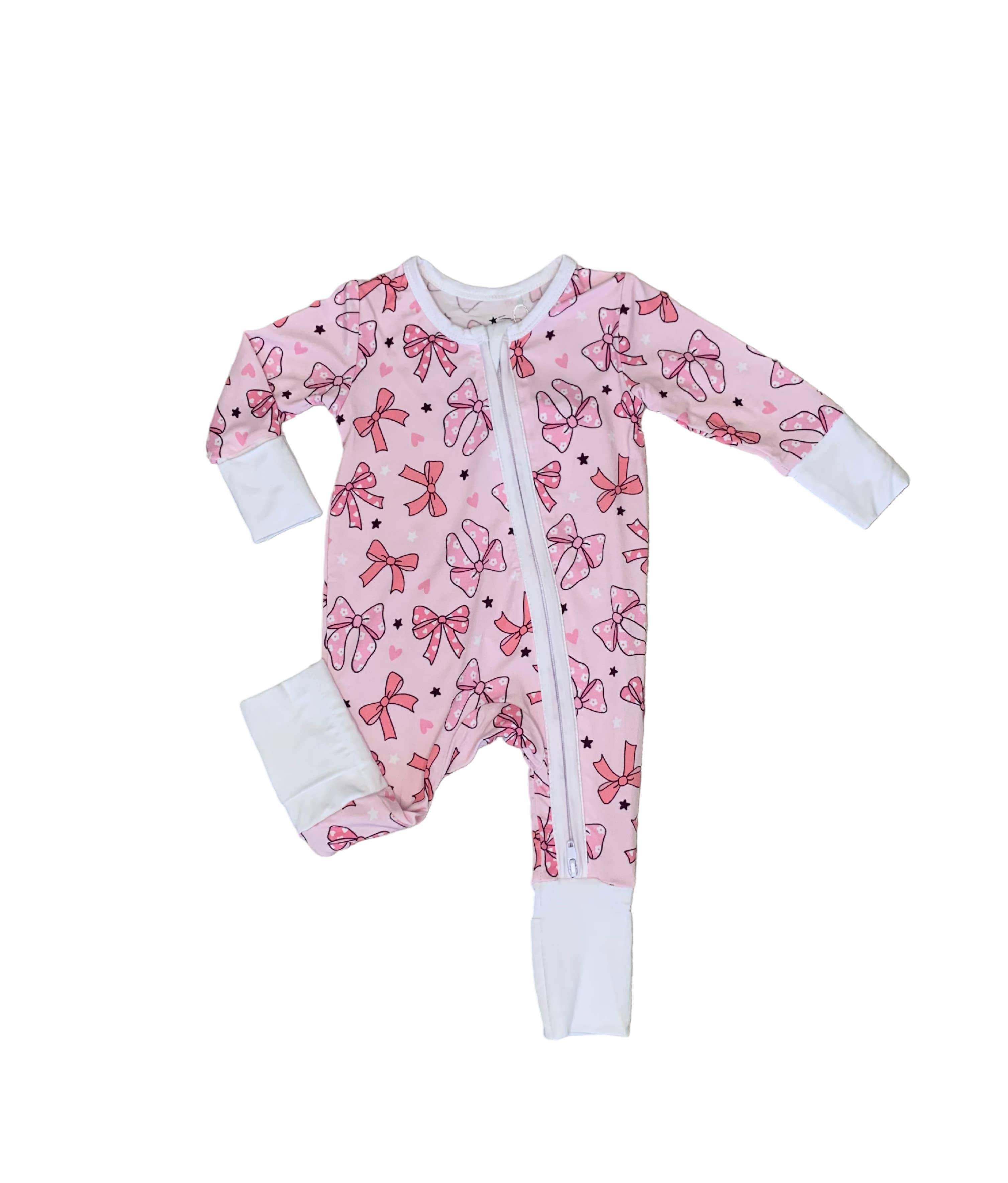Little Starbeams - Wholesale Jumpsuit - Baby - Pink Bow Coverall