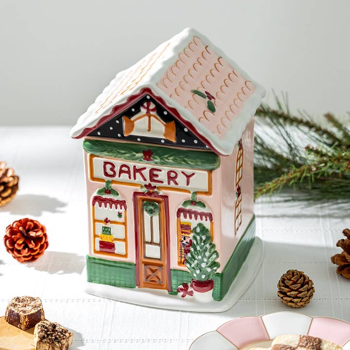 Grace Teaware - Wholesale Cookie Jar - Holiday Bakery House Cookie Jar