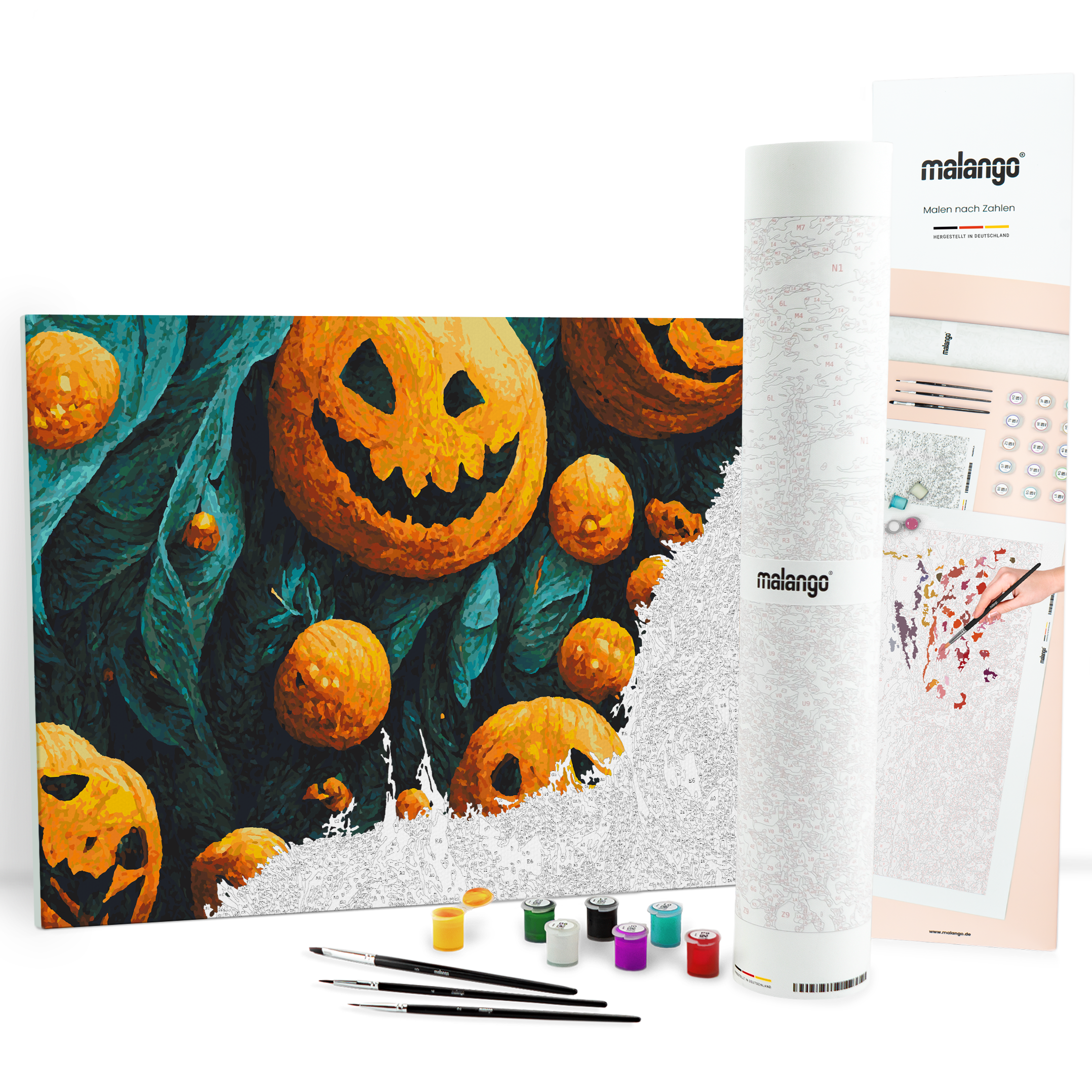 malango - Vente Kit de bricolage - Peinture par numéros - buissons de citrouilles0
