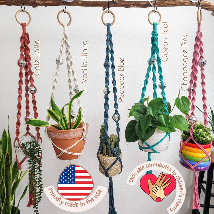 Handmade By Uruba - Wholesale Hanging Planter - Macrame Disco Ball Plant Hanger, Handmade Boho Home Décor3