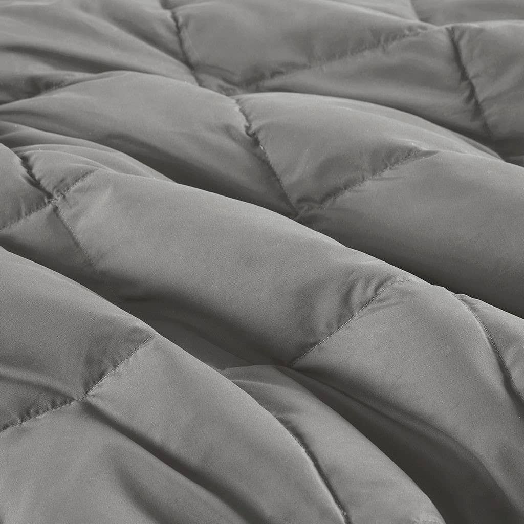 Olliix - Vente Plaids - Couverture portable de camping en duvet et plumes d'oie, gris8