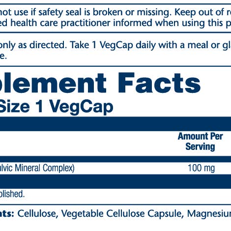 Solaray - Wholesale Oral Supplement/Vitamin - Fulvic Minerals 100mg1