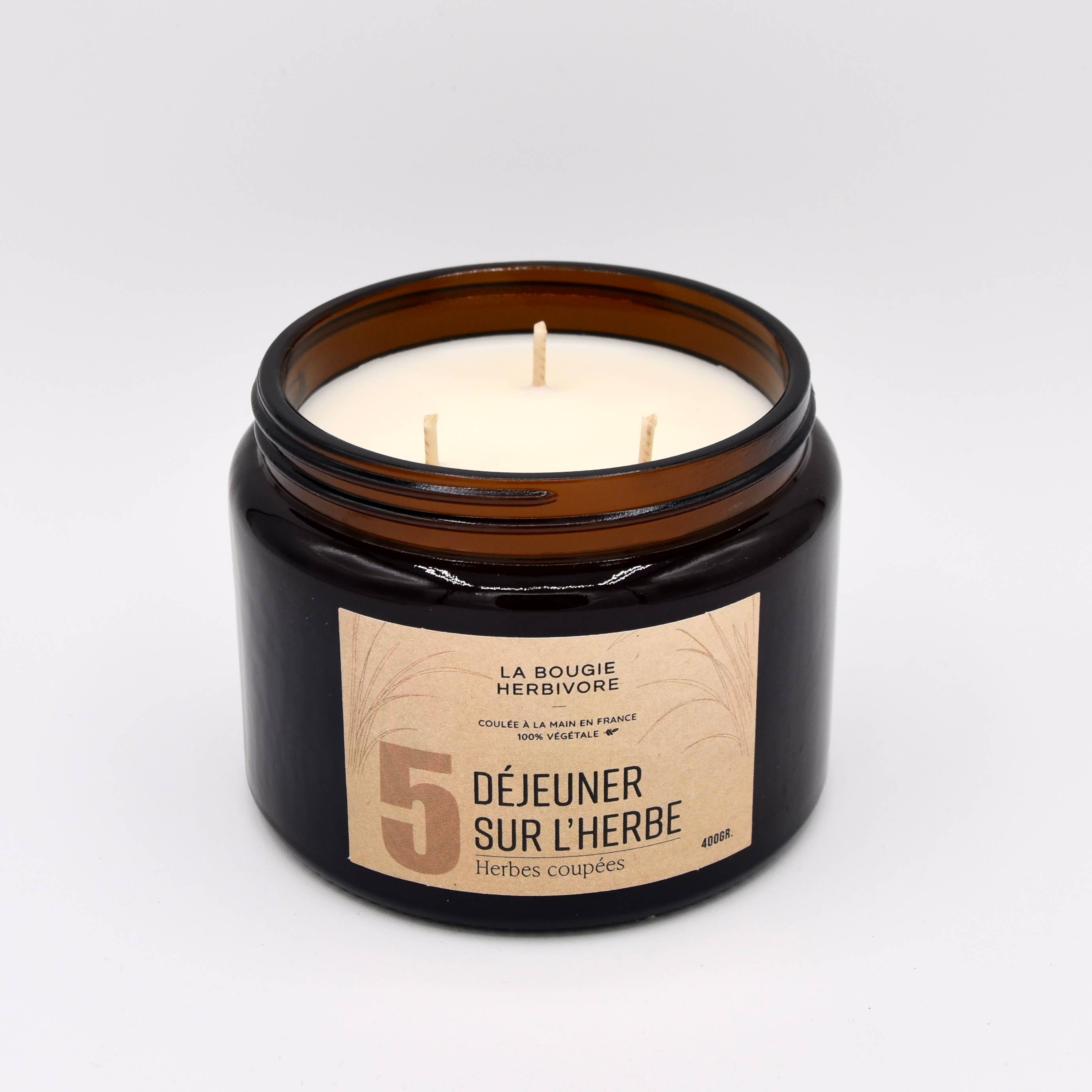LA BOUGIE HERBIVORE - Vente Bougie en bocal - Bougie parfumée naturelle N°5 Déjeuner sur l'herbe 3 formats1