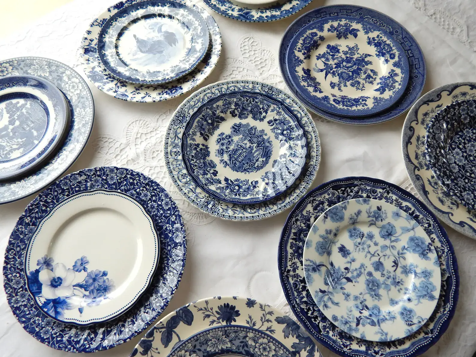 All Little Cute Things - Wholesale Salad Plate - Mismatched Blue and White Plates Salad Side, Restaurant7