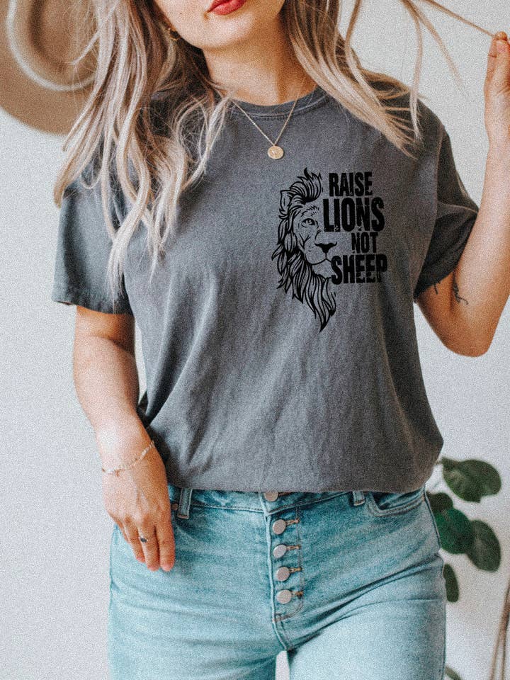 RAISE LIONS NOT SHEEP for wholesale by Little Hunters Wife