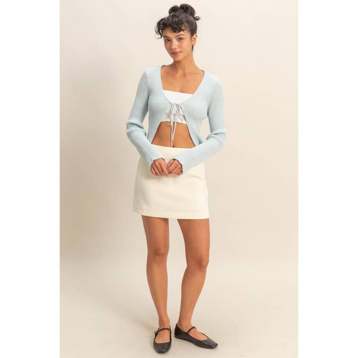 HYFVE - Wholesale Cardigan - Women's - Tie Front V Neck Ribbed Cardigan20