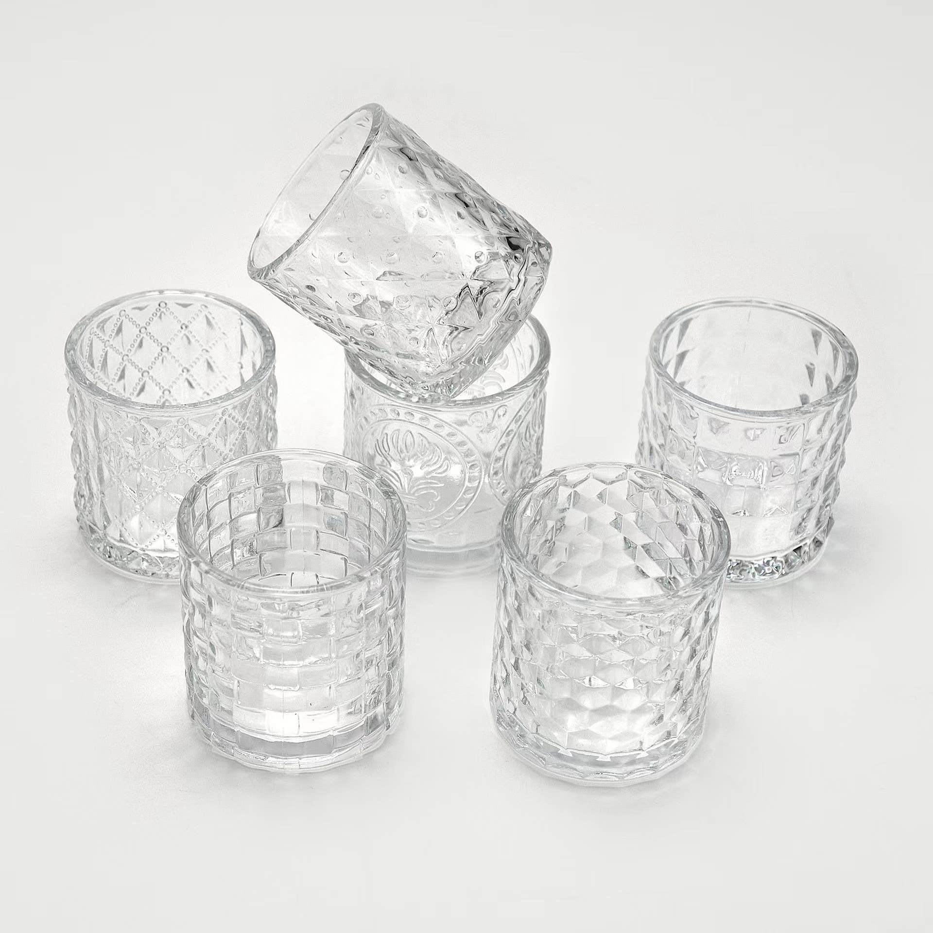 Sweet Home Deco – wholesale Candle holder – Rustic Votive Candle Holder, Tabletop Centerpiece, Clear 8