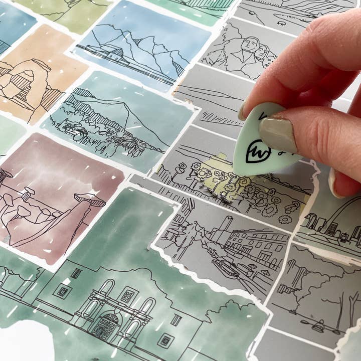 Waypoint Wanders - Wholesale Map - Illustrated US Scratch Off Map
