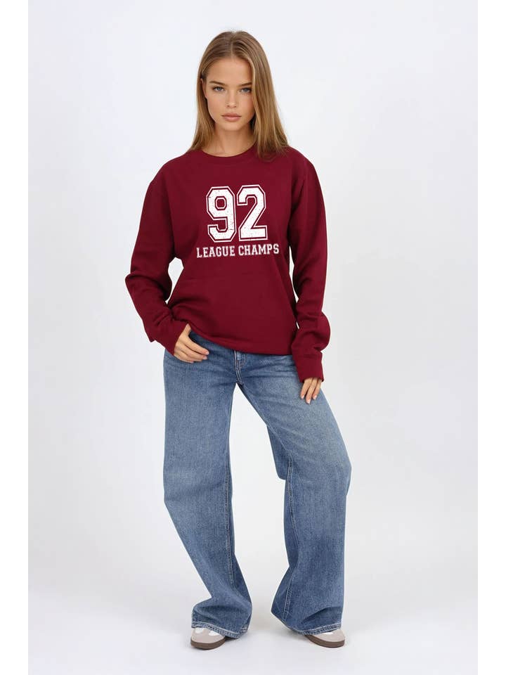 Missi Clothing – wholesale Graphic sweatshirt – Women’s – 92 League Champs Printed Sweatshirt8