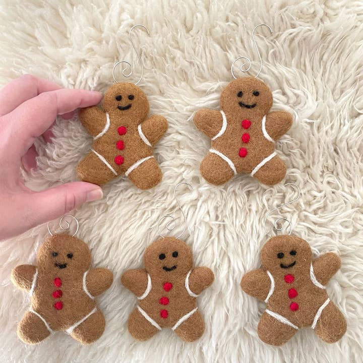 Sheep Farm Felt - Wholesale Ornament Set - Felt Gingerbread Ornaments