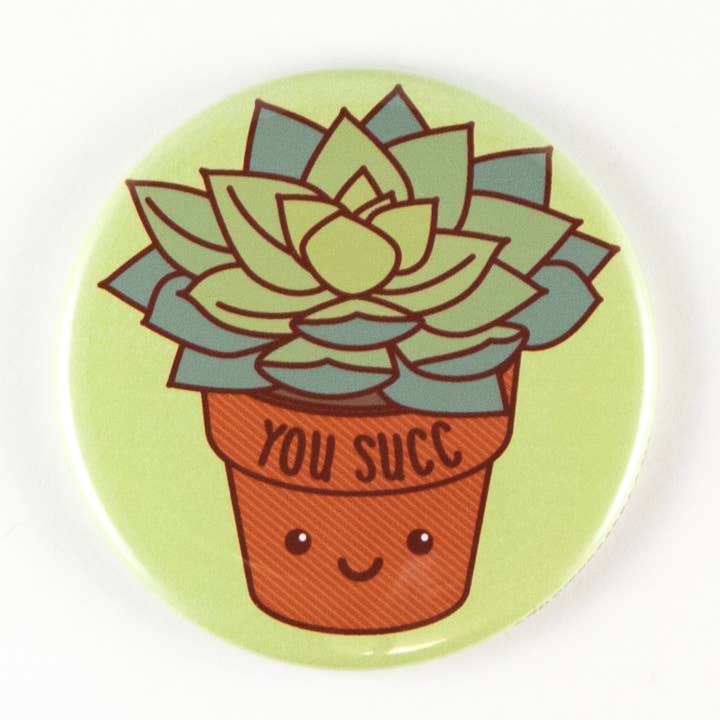 Tiny Bee Cards - Wholesale Magnet - You Succ Funny Succulent Magnet or Pin