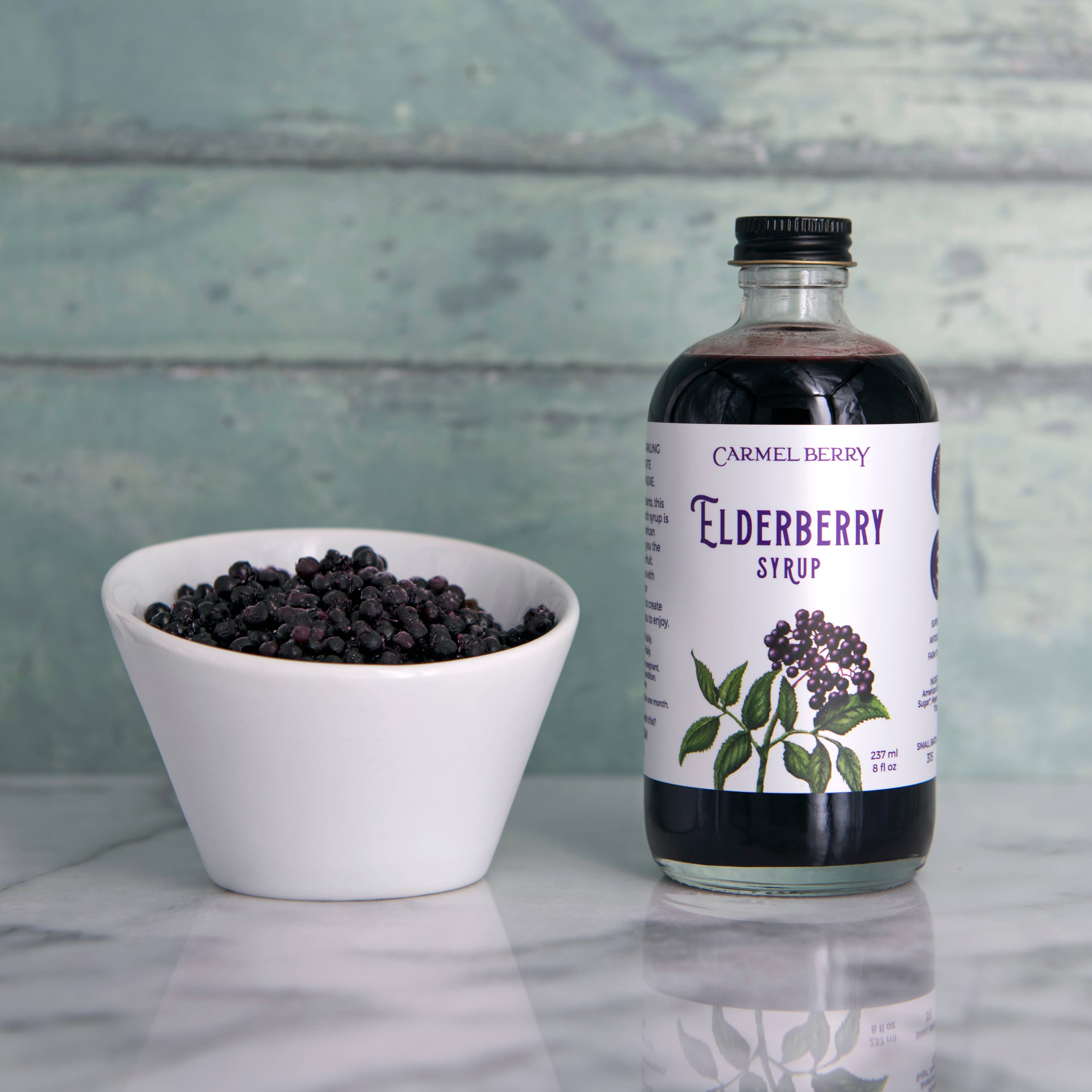 Carmel Berry Company - Wholesale Flavored Syrup - Elderberry Syrup | Immunity | Premium | Mocktail | USA | 4oz9