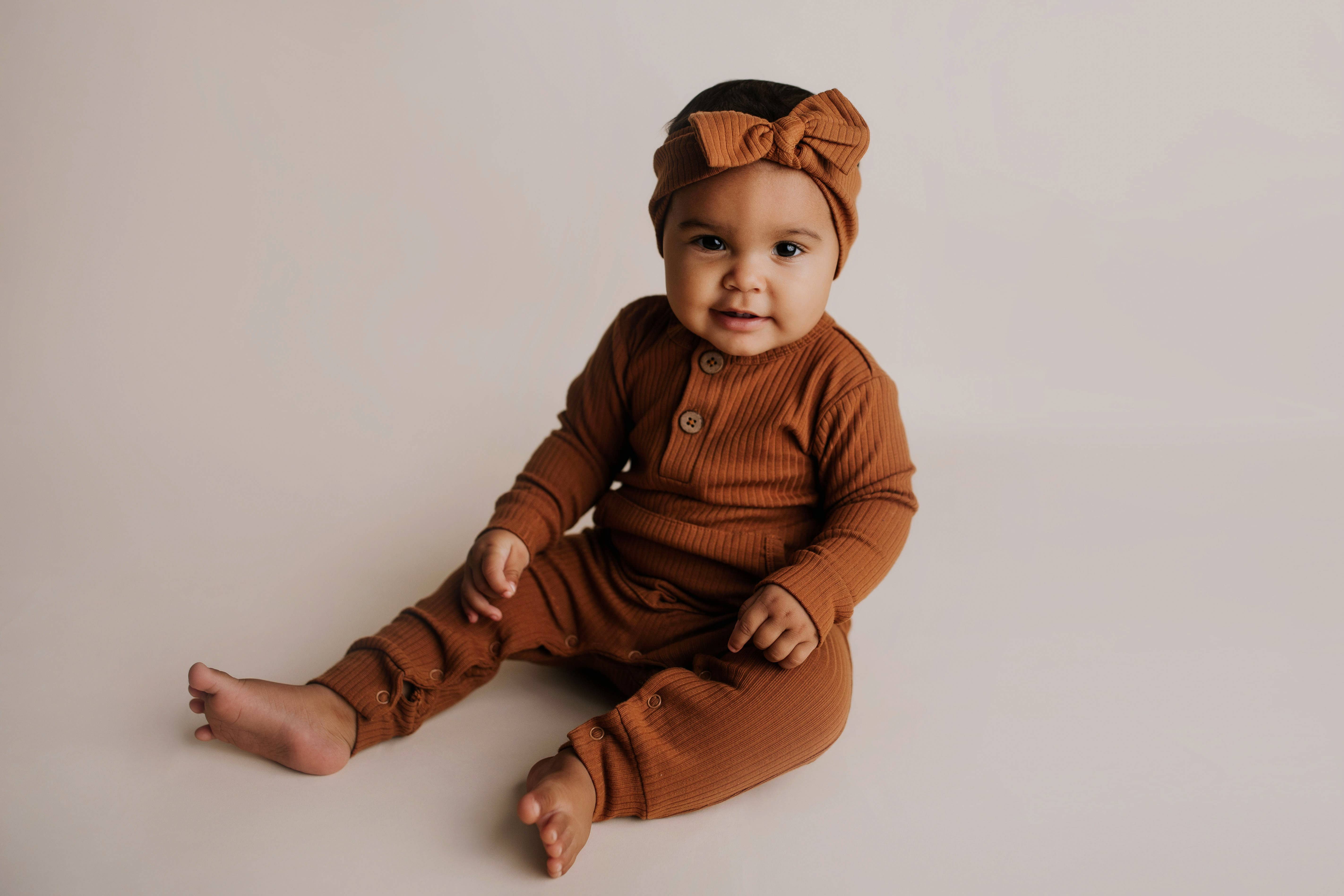 Three Little Tots - Wholesale Jumpsuit - Baby - Baby Ribbed Playsuit with Pockets and Bow5