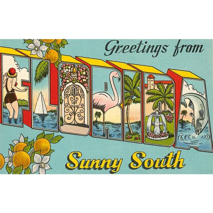 Magnet FL-1208 Grüße aus Florida für den Großhandel von Found Image Press