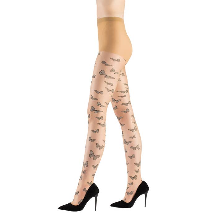 Collant Fashion Motif Papillon Italiana pour la vente par Fashiontight