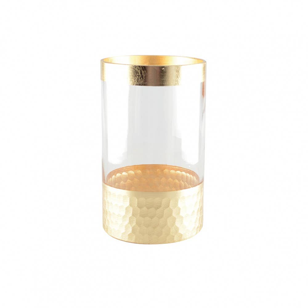 AULICA - Wholesale Vase - Transparent and gold vase h20cm