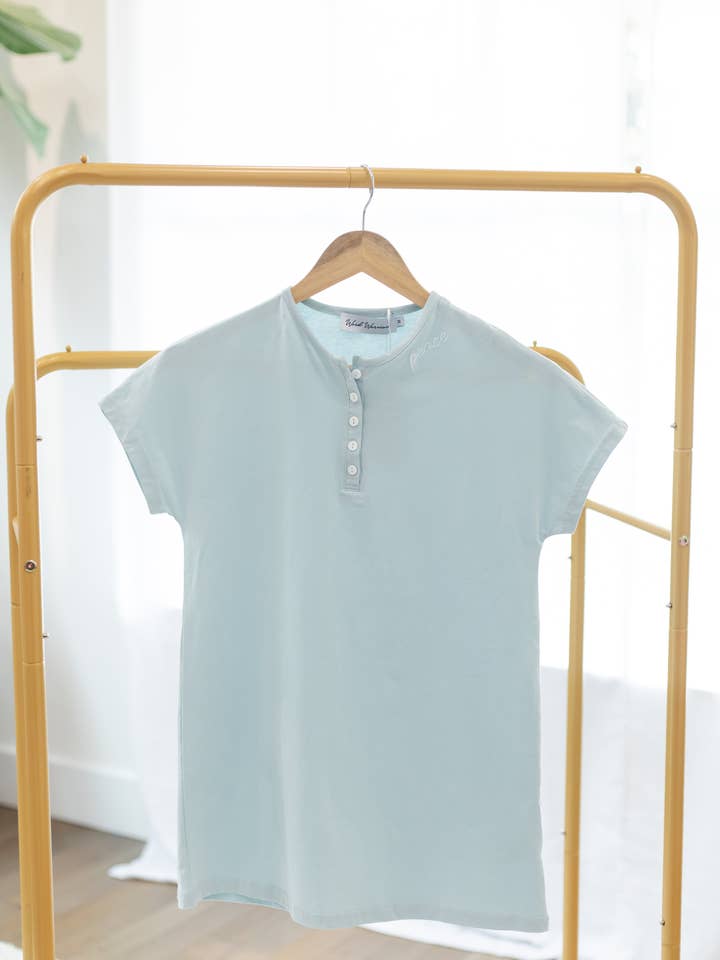 House Dress for Girls, Embroidered Word Sleep Shirts in Pink & Blue for wholesale by Word Warriors