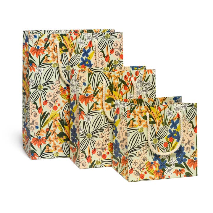 Red Cap Cards - Wholesale Gift Bag - Striped Florals gift bags