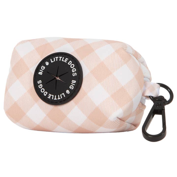 DOG POOP BAG HOLDER: Latte Gingham (NEW!) for wholesale by Big and Little Dogs