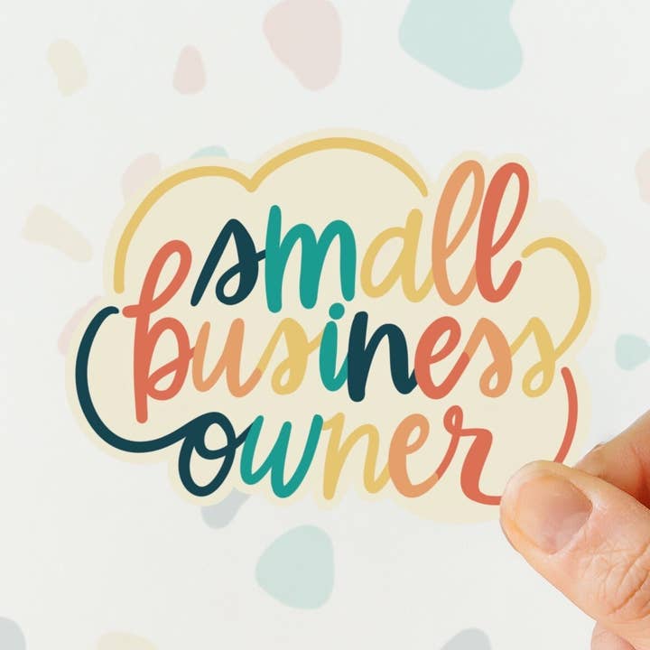 Lille virksomhedsejerklistermærke - Vinylklistermærke for engroshandel hos Karla-Maria Creativo